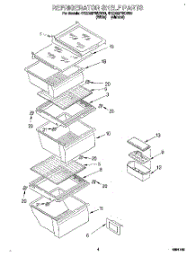 03 - Refrigerator Shelf parts for Whirlpool Refrigerator 4YED22PWDN00 from AppliancePartsPros.com