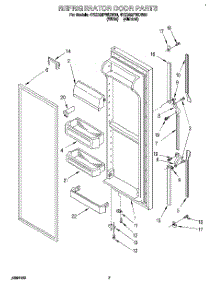 06 - Refrigerator Door parts for Whirlpool Refrigerator 4YED22PWDN00 from AppliancePartsPros.com