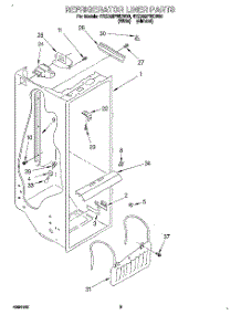 02 - Refrigerator Liner parts for Whirlpool Refrigerator 4YED22PWDW00 from AppliancePartsPros.com