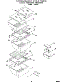 03 - Refrigerator Shelf parts for Whirlpool Refrigerator 4YED25PWDN00 from AppliancePartsPros.com