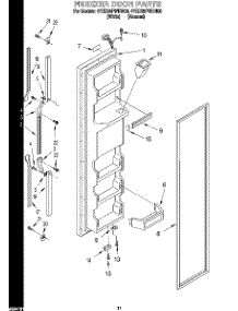 07 - Freezer Door parts for Whirlpool Refrigerator 4YED25PWDN00 from AppliancePartsPros.com