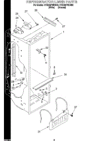 02 - Refrigerator Liner parts for Whirlpool Refrigerator 4YED25PWDW00 from AppliancePartsPros.com