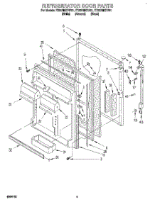 06 - Refrigerator Door parts for Whirlpool Refrigerator ET22DMXDN01 from AppliancePartsPros.com