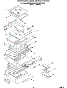 03 - Refrigerator Shelf parts for Whirlpool Refrigerator 4YED27DQDN00 from AppliancePartsPros.com