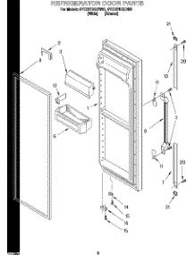 06 - Refrigerator Door parts for Whirlpool Refrigerator 4YED27DQDN00 from AppliancePartsPros.com