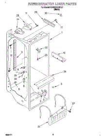 02 - Refrigerator Liner parts for Kitchenaid Refrigerator KSRB22QDBL01 from AppliancePartsPros.com