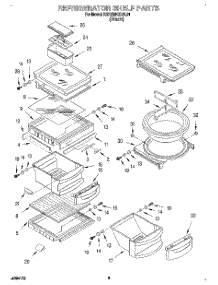 04 - Refrigerator Shelf parts for Kitchenaid Refrigerator KSRB25QDBL01 from AppliancePartsPros.com