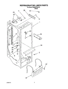 02 - Refrigerator Liner parts for Kitchenaid Refrigerator KSRB27QDBL01 from AppliancePartsPros.com