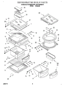 04 - Refrigerator Shelf parts for Whirlpool Refrigerator 4KSRS25QDW01 from AppliancePartsPros.com