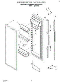 07 - Refrigerator Door parts for Whirlpool Refrigerator 4KSRS25QDW01 from AppliancePartsPros.com