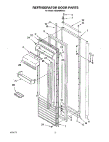 10 - Refrigerator Door parts for Kitchenaid Refrigerator KSSS48MDX02 from AppliancePartsPros.com
