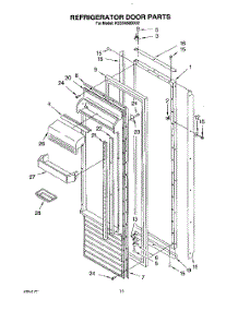 11 - Refrigerator Door parts for Kitchenaid Refrigerator KSSS48QDX02 from AppliancePartsPros.com