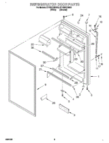 04 - Refrigerator Door parts for Whirlpool Refrigerator ET18ZKXDW06 from AppliancePartsPros.com