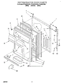 06 - Refrigerator Door parts for Whirlpool Refrigerator ET22DKXDW01 from AppliancePartsPros.com