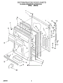 06 - Refrigerator Door parts for Whirlpool Refrigerator 3ET22DKXDW01 from AppliancePartsPros.com