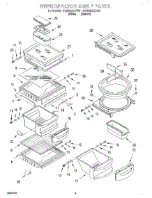 04 - Refrigerator Shelf parts for Whirlpool Refrigerator 4KSRS22QDA01 from AppliancePartsPros.com