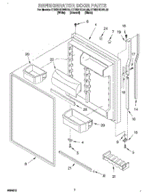 04 - Refrigerator Door parts for Kitchenaid Refrigerator KTRS21KDWH03 from AppliancePartsPros.com