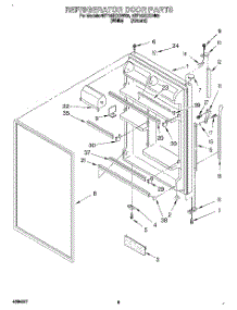 04 - Refrigerator Door parts for Whirlpool Refrigerator 4ET18ZKXDW02 from AppliancePartsPros.com