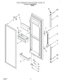 07 - Refrigerator Door parts for Whirlpool Refrigerator ED22DQXEW00 from AppliancePartsPros.com