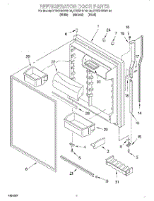 04 - Refrigerator Door parts for Kitchenaid Refrigerator KTRS21KDWH04 from AppliancePartsPros.com