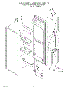 06 - Refrigerator Door parts for Whirlpool Refrigerator ED25PSQDN00 from AppliancePartsPros.com