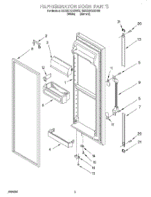 07 - Refrigerator Door parts for Whirlpool Refrigerator 3ED22DQXDN03 from AppliancePartsPros.com