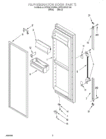06 - Refrigerator Door parts for Whirlpool Refrigerator 3VED29DQDB00 from AppliancePartsPros.com