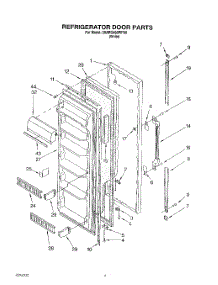 05 - Refrigerator Door parts for Whirlpool Refrigerator 3XARG458WP00 from AppliancePartsPros.com