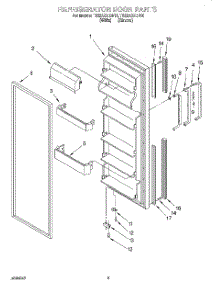 07 - Refrigerator Door parts for Whirlpool Refrigerator TS22AQXEW10 from AppliancePartsPros.com
