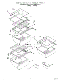 03 - Refrigerator Shelf parts for Whirlpool Refrigerator ED25GWXEW00 from AppliancePartsPros.com