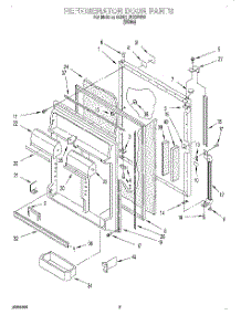 06 - Refrigerator Door parts for Whirlpool Refrigerator 6EB21DKXDW00 from AppliancePartsPros.com