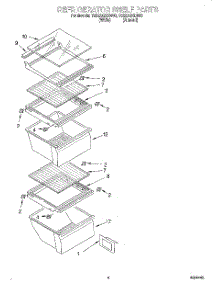 03 - Refrigerator Shelf parts for Whirlpool Refrigerator TS22AQXDW00 from AppliancePartsPros.com