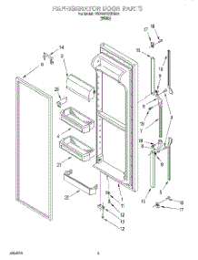 06 - Refrigerator Door parts for Whirlpool Refrigerator 7ED25PQXDW01 from AppliancePartsPros.com
