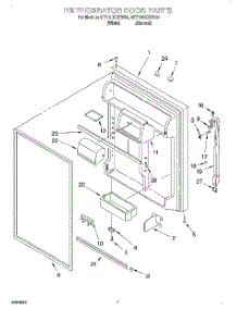 04 - Refrigerator Door parts for Whirlpool Refrigerator 9ET19DKXEW00 from AppliancePartsPros.com