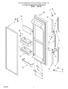 05 - Refrigerator Door parts for Whirlpool Refrigerator 9ED22PKXDN00 from AppliancePartsPros.com