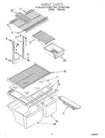 03 - Shelf parts for Roper Refrigerator RT18DKXFN00 from AppliancePartsPros.com