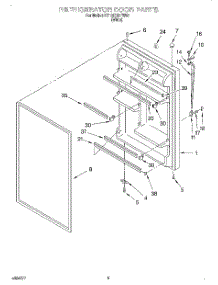 04 - Refrigerator Door parts for Roper Refrigerator RT18ECRFW00 from AppliancePartsPros.com