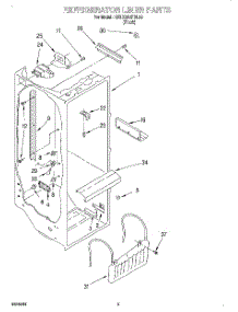 02 - Refrigerator Liner parts for Kitchenaid Refrigerator KSRB22QFBL00 from AppliancePartsPros.com