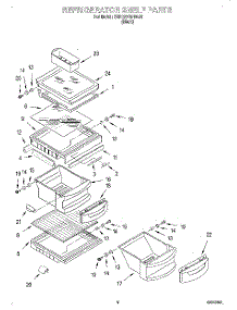 03 - Refrigerator Shelf parts for Kitchenaid Refrigerator KSRB27QFBL00 from AppliancePartsPros.com