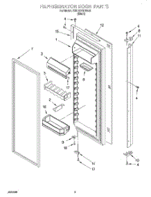 06 - Refrigerator Door parts for Kitchenaid Refrigerator KSRB27QFBL00 from AppliancePartsPros.com