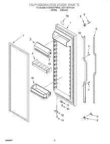 04 - Refrigerator Door parts for Kitchenaid Refrigerator KSRP22KFWH00 from AppliancePartsPros.com