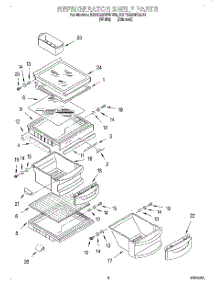 03 - Refrigerator Shelf parts for Kitchenaid Refrigerator KSRS22QFAL00 from AppliancePartsPros.com