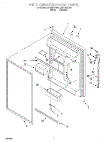 04 - Refrigerator Door parts for Whirlpool Refrigerator ET19DKXFN00 from AppliancePartsPros.com