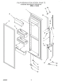 06 - Refrigerator Door parts for Whirlpool Refrigerator TS22AQXDN10 from AppliancePartsPros.com