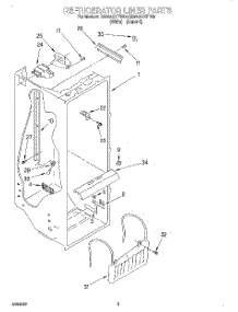 02 - Refrigerator Liner parts for Roper Refrigerator RS22AQXFN00 from AppliancePartsPros.com