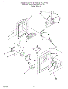 08 - Dispenser Front parts for Roper Refrigerator RS22AQXFN00 from AppliancePartsPros.com