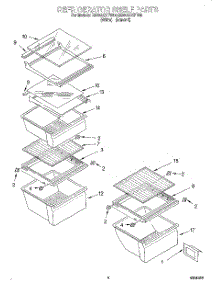 03 - Refrigerator Shelf parts for Roper Refrigerator RS22AQXFW00 from AppliancePartsPros.com