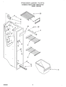 04 - Freezer Liner parts for Roper Refrigerator RS25AQXFW00 from AppliancePartsPros.com