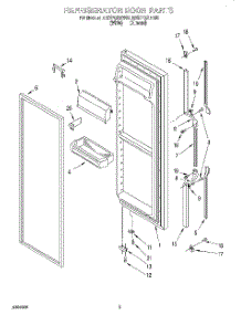 06 - Refrigerator Door parts for Whirlpool Refrigerator ED27PQXEN00 from AppliancePartsPros.com