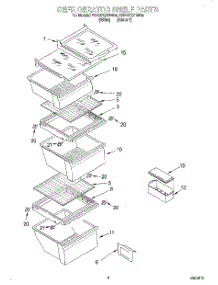 03 - Refrigerator Shelf parts for Whirlpool Refrigerator ED22PQXDN04 from AppliancePartsPros.com
